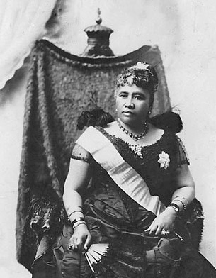 Queen Liliuokalani in a black dress