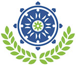 Pacific Buddhist Academy logo (wheel and leaves)