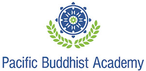 Pacific Buddhist Academy logo (wheel and leaves)