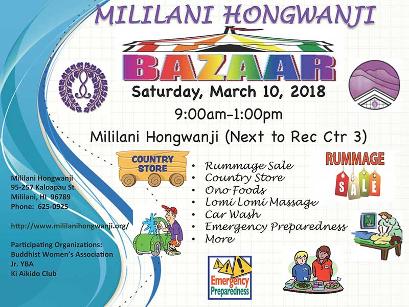 Mililani Hongwanji Bazaar, March 10, 2018