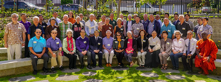 All Buddhist Gathering 2018 outside Pacific Buddhist Academy in a sunny amphitheater