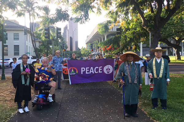 Peace Walk from Betsuin to Nagasaki Peace Bell near Honolulu Hale, 08/09/19