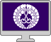 clipart of computer with purple screen and white sagarifuji