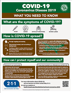 COVID-19 "What You Need to Know" flyer (Hawaii DOH) thumbnail image