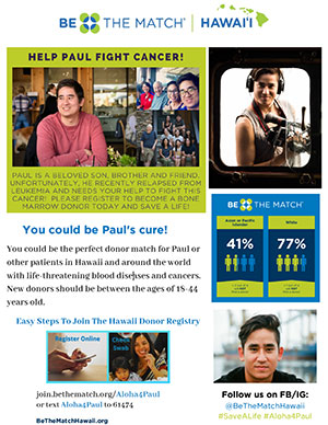 flyer thumbnail image - search for bone marrow donor candidates for BCA member Paul Goodman (FB)