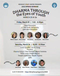 BSC Spring Seminar 2022 flyer thumbnail image - Dharma Through the Eyes of Youth 