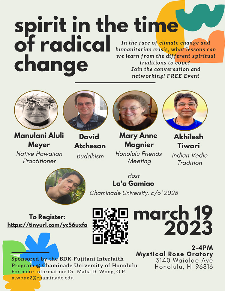 March 19, 2023 - Spirit in the Time of Radical Change flyer