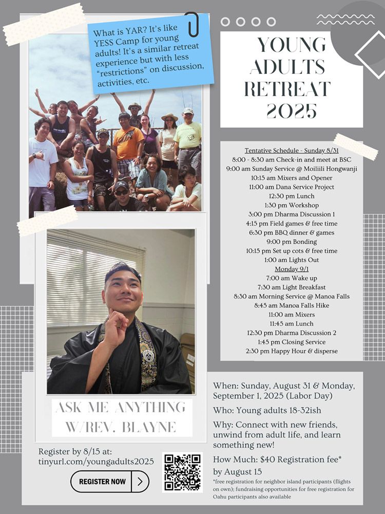 Flyer image for Young Adults Retreat, 8/31 and 9/1, 2025 - JPG