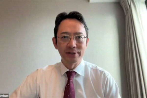 Bishop Umitani Zoom image during his 2025 Lay Convention message