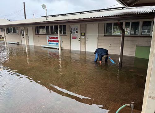 flooding at Kahului Hongwanji Preschool